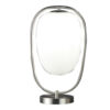 Raze 17 Inch Table Lamp, LED Light, Modern Globe Shade, Metal Body, Silver