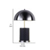 Aria 21 Inch Table Lamp, Round, Dome Shade, Dark Silver, Black Faux Leather