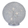 Hazel 17 Inch Table Lamp, Crystal, LED Globe Shade, Metal, Clear Finish