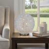 Hazel 17 Inch Table Lamp, Crystal, LED Globe Shade, Metal, Clear Finish