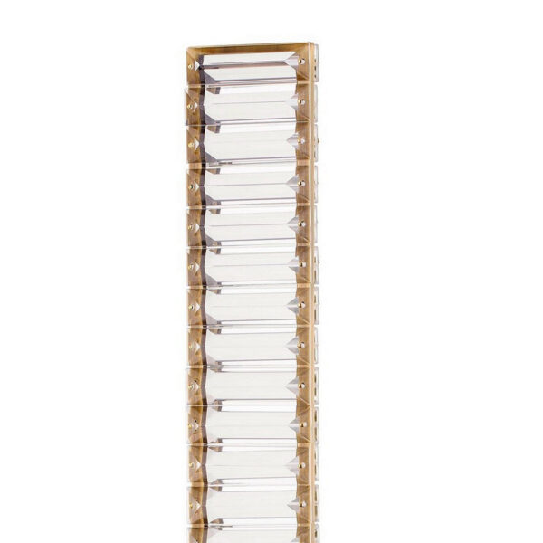 Lizy 24 Inch Tall, Thin Table Lamp, Crystal, LED Metal Frame, Antique Brass