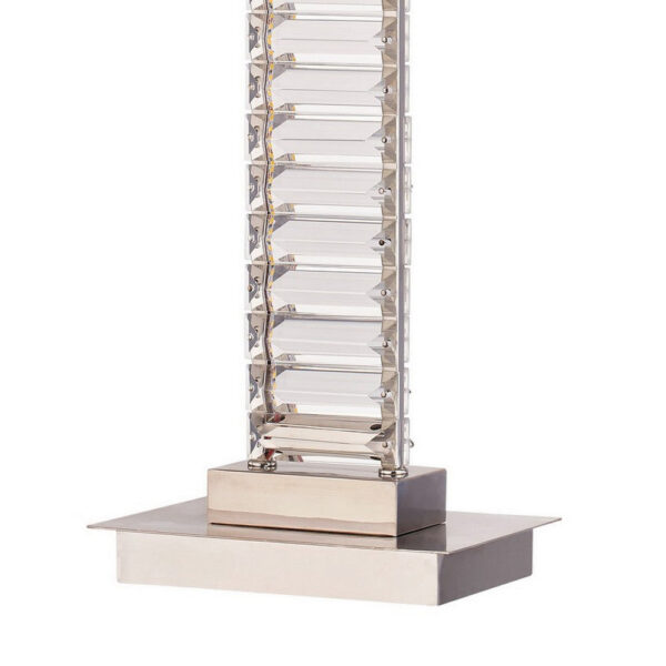 Lizy 24 Inch Table Lamp with Crystal, LED Metal Frame, Nickel Finish