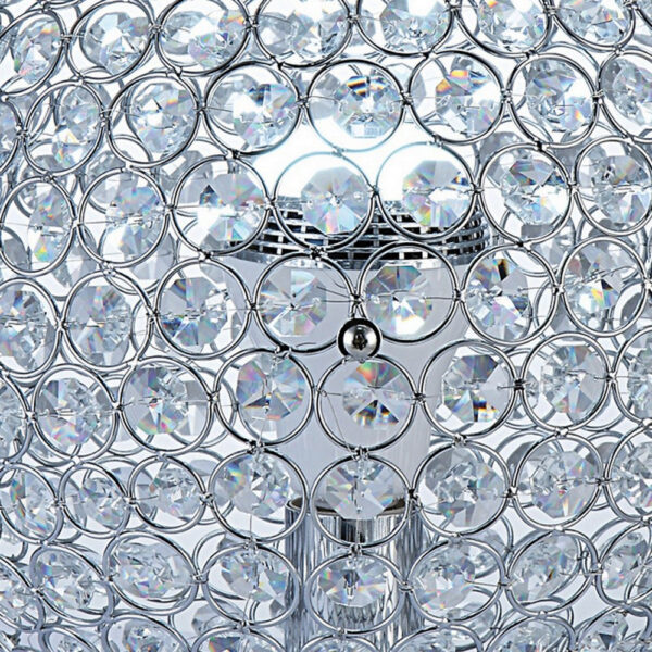 Hazel 13 Inch Table Lamp, Crystal, LED Globe Shade, Metal, Clear Finish