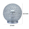 Hazel 13 Inch Table Lamp, Crystal, LED Globe Shade, Metal, Clear Finish