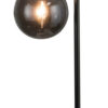 30 Inch Arc Table Lamp, Glass Bulb Shaped Shade, Metal, Black Nickel