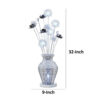 32 Inch Accent Table Lamp, Metal Flowers with Vase Design, Chrome Finish