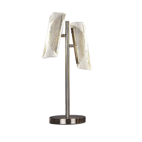 Spark 23 Inch Table Lamp with Metal Base and 2 Geometric Shades, Gold