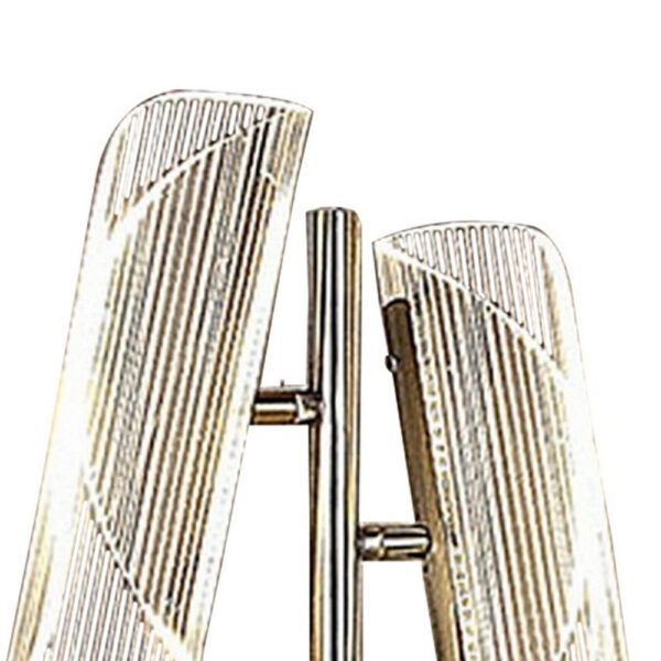 Spark 23 Inch Table Lamp with Metal Base and 2 Geometric Shades, Gold