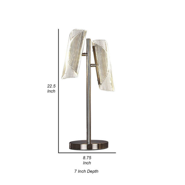 Spark 23 Inch Table Lamp with Metal Base and 2 Geometric Shades, Gold