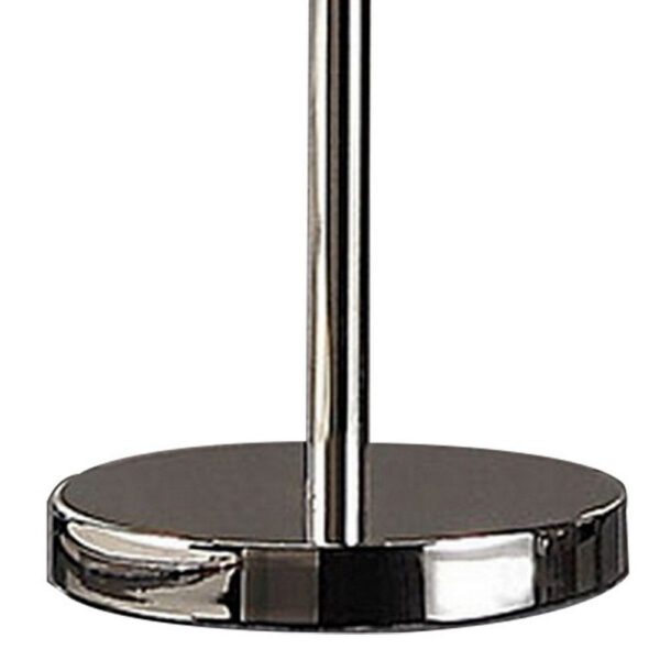 Spark 23 Inch Table Lamp, 2 Cylindrical Shades, Bright Nickel Silver Finish