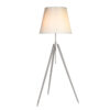 66 Inch Floor Lamp with White Drum Shade, Modern Chrome Metal Tripod Base