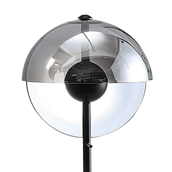 24 Inch Table Lamp, Accent Round Orb Glass Metal Shade, Black