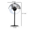 24 Inch Table Lamp, Accent Round Orb Glass Metal Shade, Black