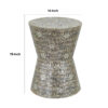 19 Inch Luxury Accent Table Stool, Star Foliage Pattern, Gray and Brown
