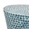 Ivy 20 Inch Luxury Accent Table Stool, Mosaic Tile Pattern, White, Blue