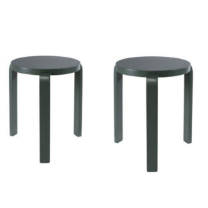 Mata Stacking Stool Ottoman, Set of 2, Modern Spanish Moss Green