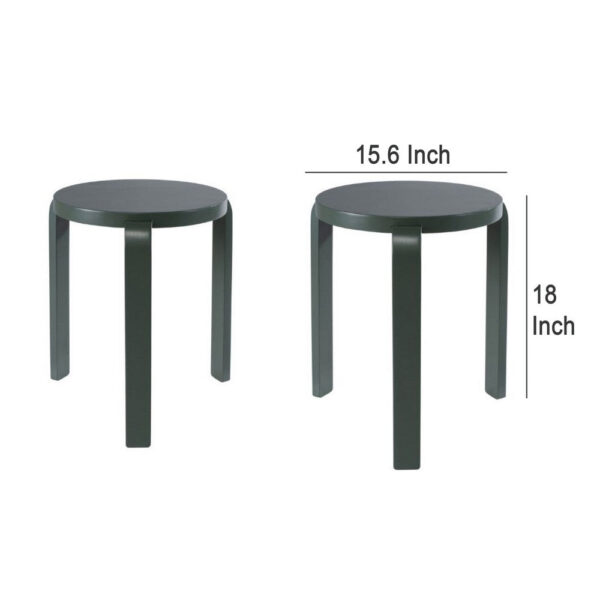 Mata Stacking Stool Ottoman, Set of 2, Modern Spanish Moss Green