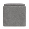 Soa Storage Accent Ottoman, 18 Inch Square Tray Top, Gray Woven Fabric