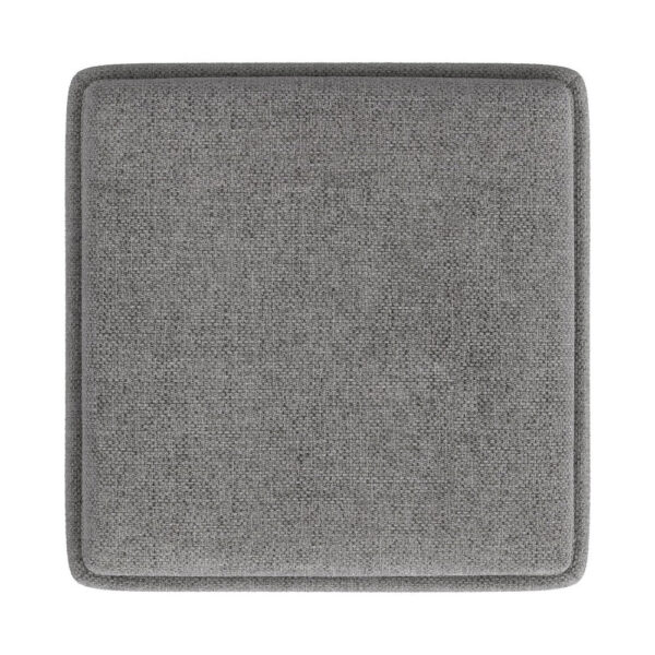 Soa Storage Accent Ottoman, 18 Inch Square Tray Top, Gray Woven Fabric