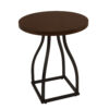 Tior Accent Table, 20 Inch Round Wood Laminate Top, Black Metal Base