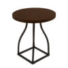Tior Accent Table, 20 Inch Round Wood Laminate Top, Black Metal Base