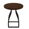 Tior Accent Table, 20 Inch Round Wood Laminate Top, Black Metal Base