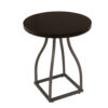 Tior Accent Table, 20 Inch Round Wood Brown Top, Gray Metal Base