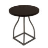 Tior Accent Table, 20 Inch Round Wood Brown Top, Gray Metal Base
