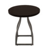 Tior Accent Table, 20 Inch Round Wood Brown Top, Gray Metal Base