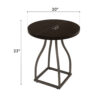 Tior Accent Table, 20 Inch Round Wood Brown Top, Gray Metal Base