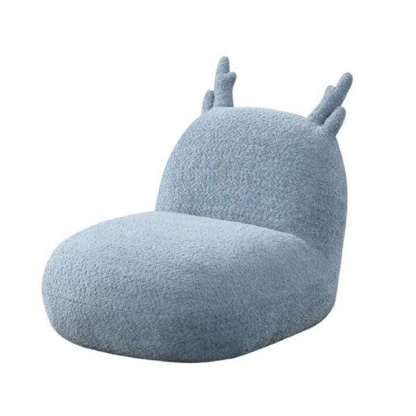 Wesie Deer Shaped Kids Chair, Sculpted Ear and Antlers, Blue Chenille