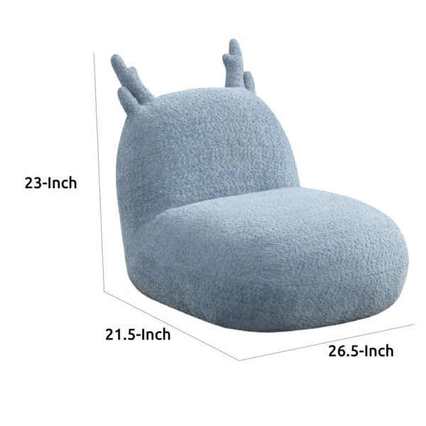 Wesie Deer Shaped Kids Chair, Sculpted Ear and Antlers, Blue Chenille