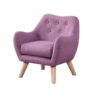 Binie Kids Chair w Wood Angled Legs, Pink Purple Button Tufted Linen