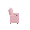 Chang Kids Recliner Chair, Built In Cupholder, Pink Faux Leather
