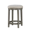 Anab Counter Height Stool Set of 2, Round Polyester Seat, Gray Wood