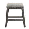 Tuna Counter Height Stool Set of 2, Chenille Seat, Nailhead, Gray Wood