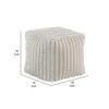Modern Ottoman, Off White Ribbed Corduroy Zipper Cover, 16 Inch Square