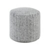 Modern Pouf Ottoman, Light Gray Soft Textured Chenille, 16 Inch Round