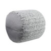 Modern Pouf Ottoman, Light Gray Soft Textured Chenille, 16 Inch Round