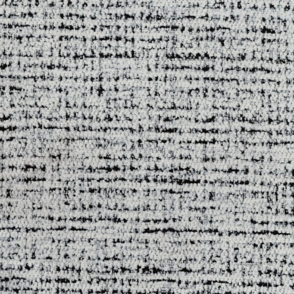 Modern Pouf Ottoman, Black White Textured Chenille, 16 Inch Square