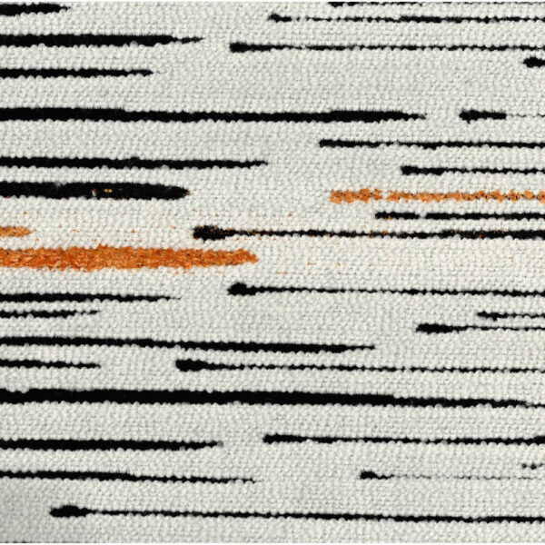 Modern Pouf Ottoman, Multicolor Vertical Striped Jacquard, 16 Inch