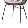 Niya Outdoor Patio Chair Set of 4, Natural Brown Rattan, Black Steel