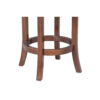 Ovi 24 Inch Wooden Swivel Counter Stool, Faux Leather Seat, Walnut Brown