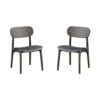 Seln 20 Inch Dining Chair Set of 2, Curved Seat, Splayed Legs, Gray