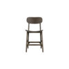 Seln 24 Inch Counter Stool Chair, Curved Seat, Open Back, Dark Gray Wood