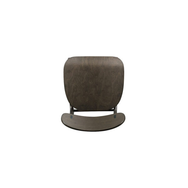 Seln 24 Inch Counter Stool Chair, Curved Seat, Open Back, Dark Gray Wood