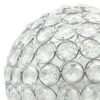 Denise 9 Inch Table Lamp, Round Metal Base, Crystal Ball Shade, Silver