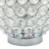 Denise 9 Inch Table Lamp, Round Metal Base, Crystal Ball Shade, Silver