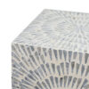 18 Inch Modern Capiz Accent Table Stool, Square, Gray Starburst Pattern