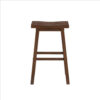Saddle Design Wooden Barstool with Grain Details, Brown